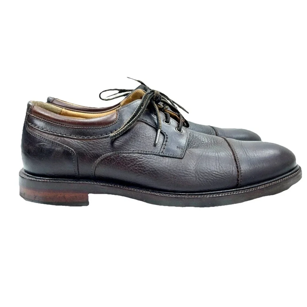 Johnston Murphy Sheepskin Leather Cap Toe Oxford Shoes 20-8922 Brown‎ Size 10 M